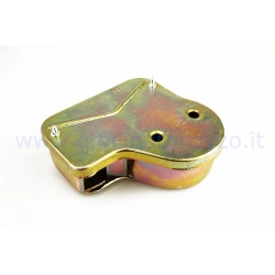 Scatola filtro aria Olympia 71904 in metallo per carburatori Dell'Orto SHB 16/10 e 16/16 su Vespa 50 compatibili, altezza circa 39-40 mm.