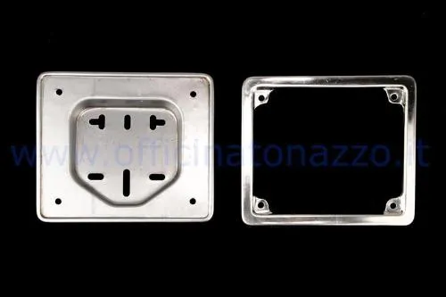 Portatarga Repro Teile 22007700 in metallo a due parti, misura 150x130 mm, per Vespa 50 N, L, R, Special, PK50 S, XL e XL2.