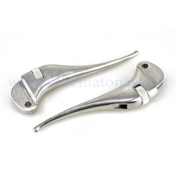 Leve SIP frizione e freno in alluminio lucidato, a punta, 2 pezzi. Registro cavo da 15 mm per Vespa classiche; su PK serve adattamento.