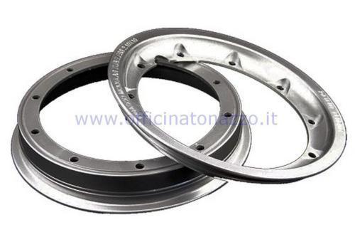 Cerchio tubeless in lega scomponibile Pinasco canale 2.10x10" grigio omologato TUV per Vespa PX - 50 - Primavera - ET3 15 buchi