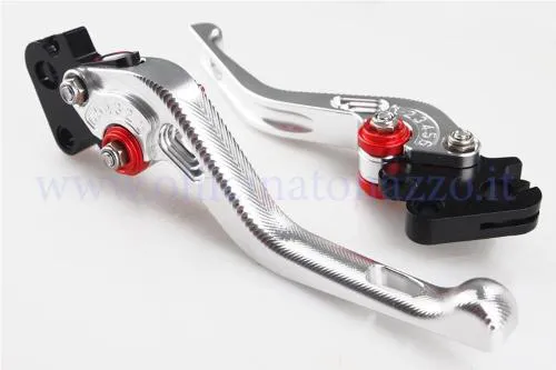 Coppia leve PM PRO in alluminio ricavate dal pieno regolabili per Vespa PX con freno a disco