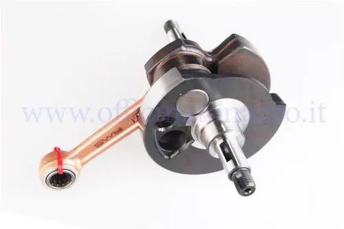 Albero motore RMS Standard per Vespa P e PX 125-150: corsa 57 mm, biella 105 mm, spinotto 15 mm e riferimento Piaggio 133154.
