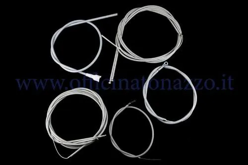 Kit cavi/guaine lisce grigie per Vespa PX con freno a disco