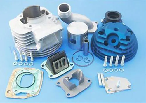 Parmakit 130cc G.T. Ø57 aluminium cylinder with lamellar intake Ø30 side spark plug with head machined from solid for Vespa Primavera - ET3