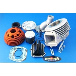 Cilindro Parmakit 135cc SP W-Force Ø58 biela 105 en aluminio, aspiración laminar al cilindro, bujía central con cabeza mecanizada en el cuerpo para Vespa Primavera - ET3