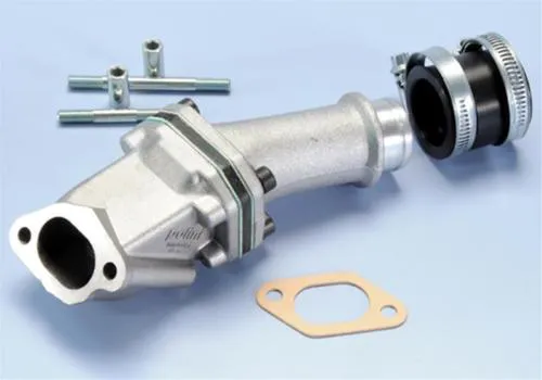 Polini 24mm reed intake manifold with 2-hole connection and flexible coupling for Vespa PK