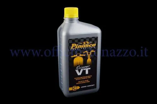 Confezione Pinasco Runner VT 25251010: 12 flaconi da 1 litro di olio miscela a base sintetica per Vespa e ciclomotori 2 tempi.