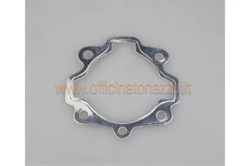Guarnizione base Pinasco 25331656 in alluminio, spessore 0,2 mm, per cilindro 177 cc in ghisa a tre travasi e alesaggio 63 mm.