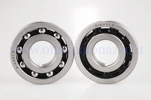 Kit Pinasco 25412901 con due cuscinetti di banco 25 x 62 x 12 mm e gabbia polimerica per Vespa Largeframe d’epoca compatibili.