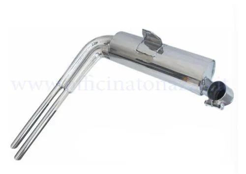 Abarth replica "Sport" exhaust for Vespa Abarth replica "Sport" exhaust for Vespa 125 VNA/VNB /Super/150 VBA/VBB/Super stainless steel, polished, suitable for wide rubber