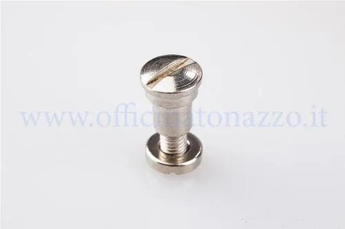 Vite e dado leva freno/frizione Pascoli 87315800, testa a taglio e misura 8,6/6,6x20 mm, per Vespa 125 VM/VN e 150 VL.