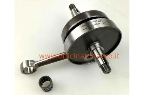 Albero motore Mazzucchelli AMT186VT per Vespa PK XL: spalle tonde 87 mm, corsa 51 mm, biella 97 mm e cono accensione 20 mm.