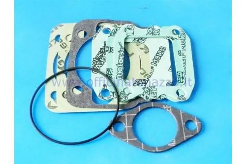 Kit guarnizioni Parmakit 57001.03 per cilindri Vespa Smallframe d57 ad aspirazione diretta lamellare, con guarnizioni base, scarico e collettore.