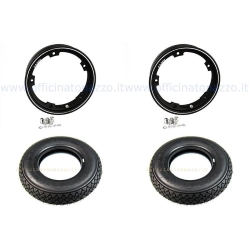 Coppia ruote già montate complete di cerchio tubeless 2.10x10 nero con pneumatico Michelin S83 tubeless 3.00 x 10