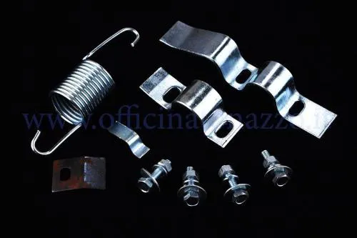 Kit staffe supporto cavalletto completo di viti, molla e molletta elastica per Vespa PX