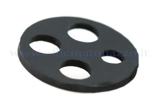 Guarnizione interna SIP per rubinetto benzina Fast Flow, diametro 21 mm e spessore nominale 2 mm. Confrontare misura, profilo e fori.
