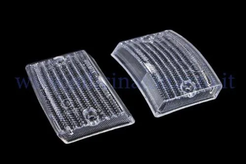 Coppia gemme anteriori Bosatta RP277/BI/CP bianche trasparenti, destra e sinistra, per frecce Vespa PK 50-125 S e SS compatibili.