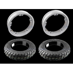 Coppia ruote già montate complete di cerchio tubeless 2.10x10 grigio con pneumatico invernale Continental Contimove 365 tubeless 3.50 x 10 - 59M M+S