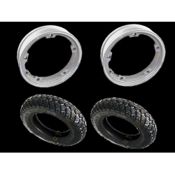 Coppia ruote già montate complete di cerchio tubeless 2.10x10 grigio con pneumatico invernale IRC tubeless 3.50 x 10 - 59J M+S