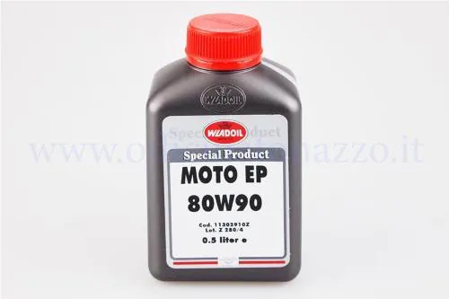 Olio cambio minerale Wladoil SAE 80W-90, riferimento 11302910, in flacone da 500 ml.