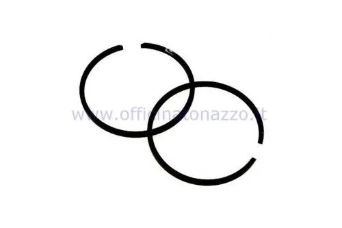 Coppia di fasce elastiche RMS Ø38,4 x 1,5 mm per Vespa 50. Fascia superiore rettangolare, non a L; verificare forma e misura delle cave.