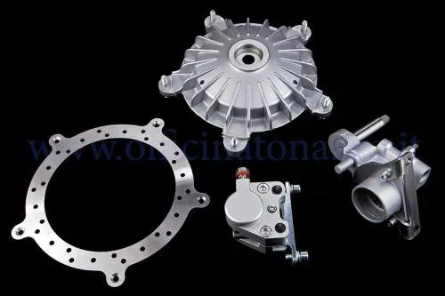 Freno a disco anteriore idraulico CRIMAZ disco perimetrale con tamburo tipo originale per Vespa 50 - Primavera - ET3 argento