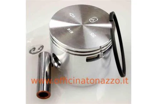 Pistone completo Olympia 56031PT55 da 55 mm per gruppo termico Olympia a 6 travasi 100-102 cc destinato a Vespa 50, PK 50 e Ape 50.
