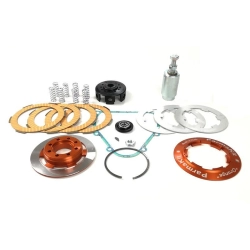 Parmakit Challenger orange complete clutch, 8 springs, 4 sintered discs, balanced for Vespa 50 - Primavera - ET3 - PK