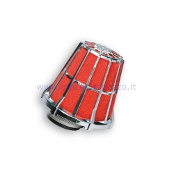 Filtro aria conico Malossi imbocco Ø 44mm con filtro cromato e spugna rossa per carburatore PHBL 24/25