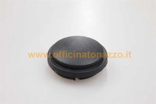 Coperchio nero in plastica per dado mozzo anteriore Vespa PX con freno a disco, diametro esterno 45 mm e innesto interno da 39 mm.