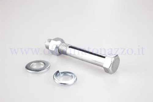 Bullone CIF 20012-K M10x65 mm con dado e rondelle, versione lunga per fissare al manubrio la staffa specchietto di Vespa d'epoca.