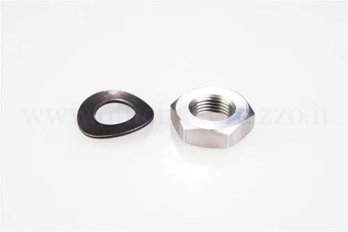 Dado DRT M11 x 1 per il cluster di trasmissioni Vespa Smallframe 50, Primavera ed ET3. Verificare filetto e sistema di fermo.