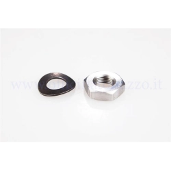 Dado DRT M11 x 1 per il cluster di trasmissioni Vespa Smallframe 50, Primavera ed ET3. Verificare filetto e sistema di fermo.