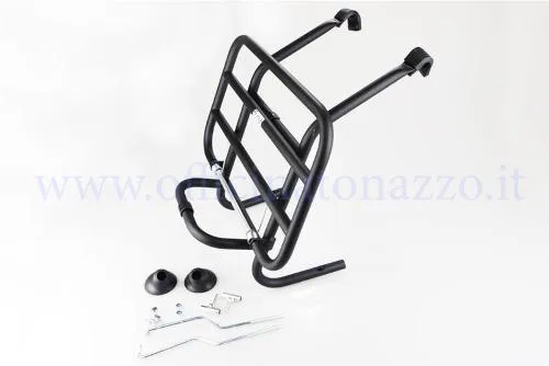 Portapacchi anteriore F.A. Italia A9156 nero per Vespa PX, PE, GT, GTR, GL, TS, Rally, Sprint, Super, VNB, VBB e VBA.