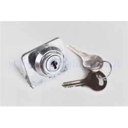 Cerradura bloqueadora de dirección con placa larga y llave lisa para Vespa 150 1957/58 - GS 150 1956/61 VS2T>