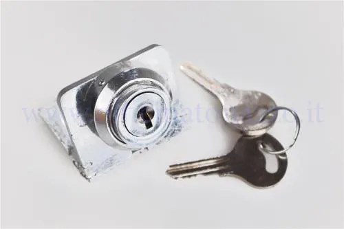 Serratura bloccasterzo con piastra lunga e chiave liscia per Vespa 150 1957/58 - GS 150 1956/61 VS2T>5T