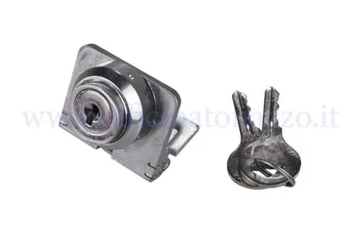Serratura bloccasterzo CIF 5640-CO con piastrina corta 20 mm e chiave liscia per Vespa V30-33, VM, VN, VL e VB1 compatibili.