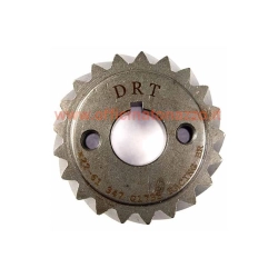 DRT Z 21 pinion meshes with primary Z 61 (ratio 2.90) helical gear for Vespa 50 - Primavera - ET3