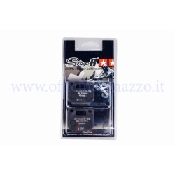 Pastiglie Stage6 per pinza freno radiale, 4 pist., colore nero per Vespa (lung.44mm , larg.52.6 , spess.7.5)