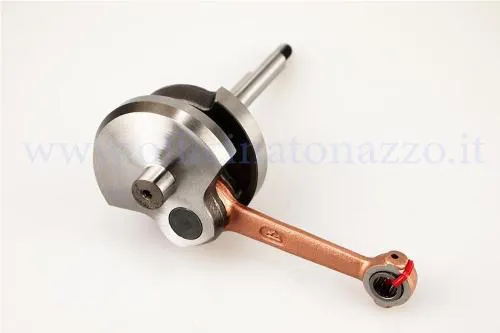 Albero motore RMS 100010220 per Piaggio Ciao e Si: corsa 43 mm, biella 80 mm, cono 16 mm e spinotto pistone 12 mm.