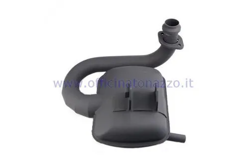 Marmitta SIP Performance Road 2.0 24167000 in acciaio nero per Vespa T5 125 VNX5T, con corpo tipo box e collettore maggiorato.