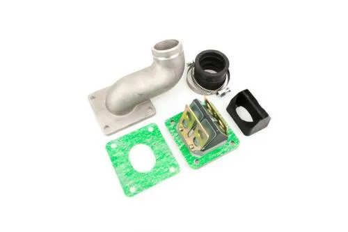 Colector laminar completo para cilindro Pinasco 135cc «ZUERA SRV» en aluminio con bujía central y aspiración laminar al cilindro para Vespa 125 ET3 - Primavera
