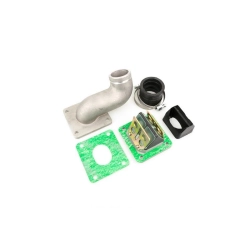 Collettore lamellare completo per cilindro Pinasco 135cc "ZUERA SRV" in alluminio con candela centrale aspirazione lamellare al cilindro per Vespa 125 ET3 - Primavera