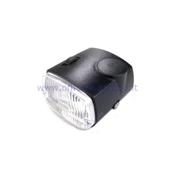 Fanale anteriore completo CIF nero per Piaggio Ciao P, PV, PX e PXV, con foro contachilometri da circa 49 mm e attacco lampada P26s.