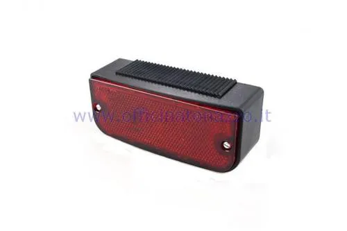 Fanale posteriore completo CIF 1582, corpo nero e lente rossa, per Piaggio Ciao P, PV, PX, PXV e Bravo. Riferimenti Piaggio 213502 e 253511.