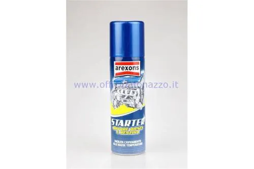 Starter Spray Arexons 267200840 da 200 ml per facilitare l'avviamento a freddo di motori benzina e diesel. GTIN 8002565084534.