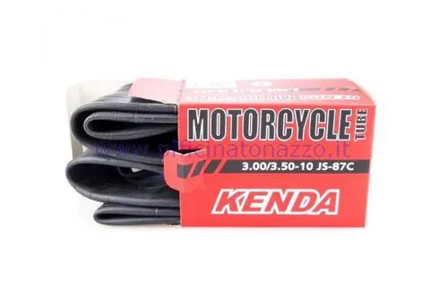 Camera d'aria Kenda 999200001 per pneumatici 3.00-10 e 3.50-10, con valvola TR87/JS-87C angolata a 90 gradi per cerchi compatibili.