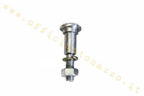 Brake/clutch lever screw and nut 8.6/6.6x24.5mm in polished stainless steel (slotted head)