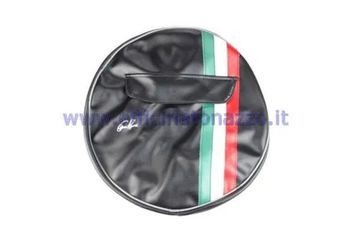 Copriruota di scorta nero con fascia tricolore e tasca portadocumenti per cerchio da 10"