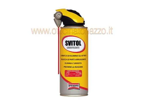 Svitol Lubrificante Multifunzione spray 200 ml con valvola a 360°. Lubrifica, sblocca, protegge dalla ruggine e allontana l'umidità.